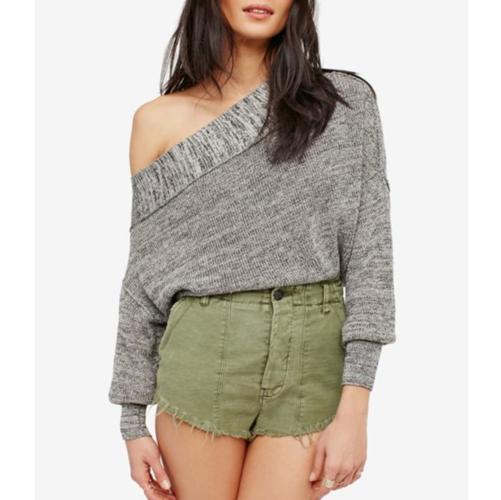 Free People Alana Off Shoulder Pullover Sweater